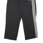 ADIDAS Mens Joggers Black & White Regular Tapered M W27 L27 Three Stripe Logo