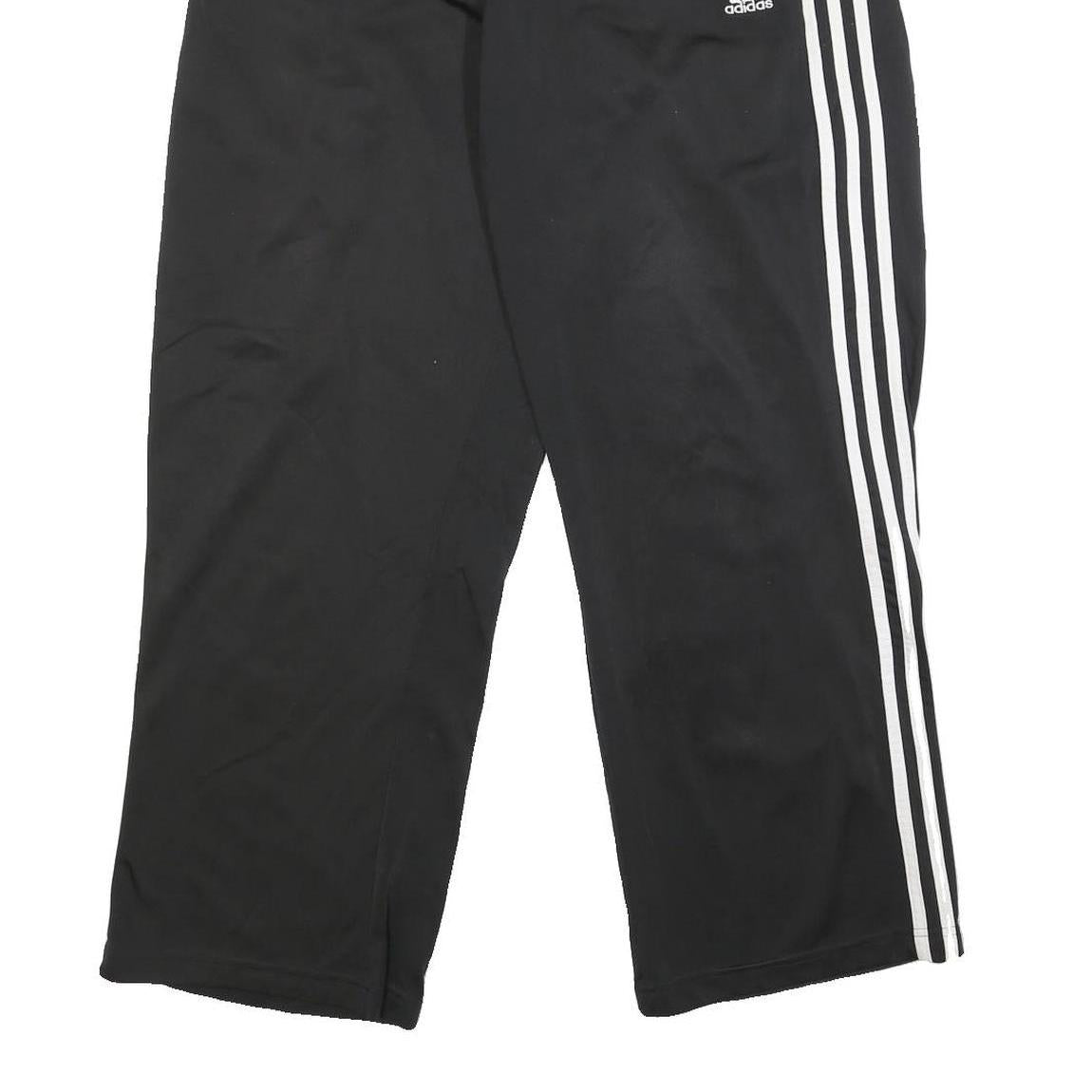 ADIDAS Mens Joggers Black & White Regular Tapered M W27 L27 Three Stripe Logo