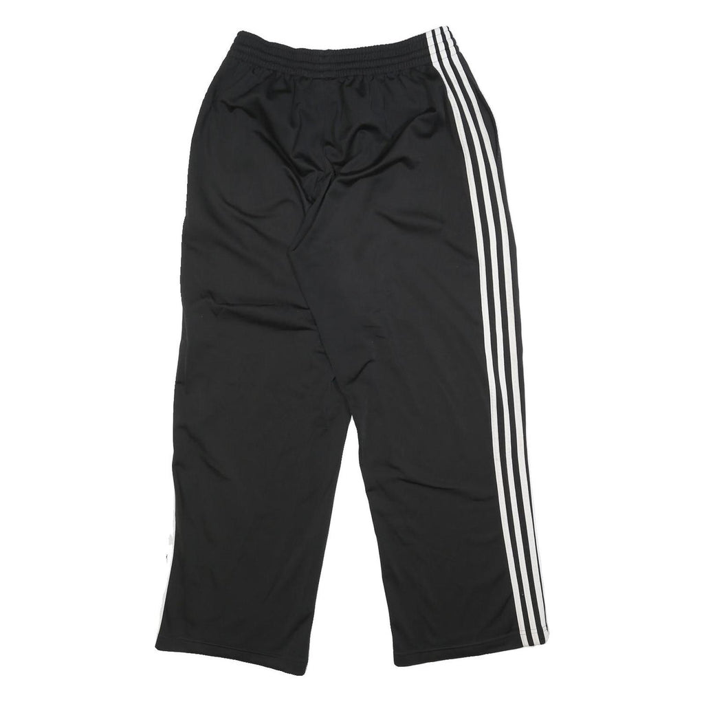 ADIDAS Mens Joggers Black & White Regular Tapered M W27 L27 Three Stripe Logo