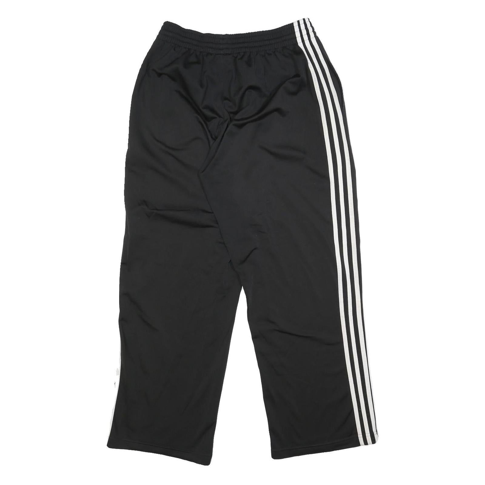 ADIDAS Mens Joggers Black & White Regular Tapered M W27 L27 Three Stripe Logo