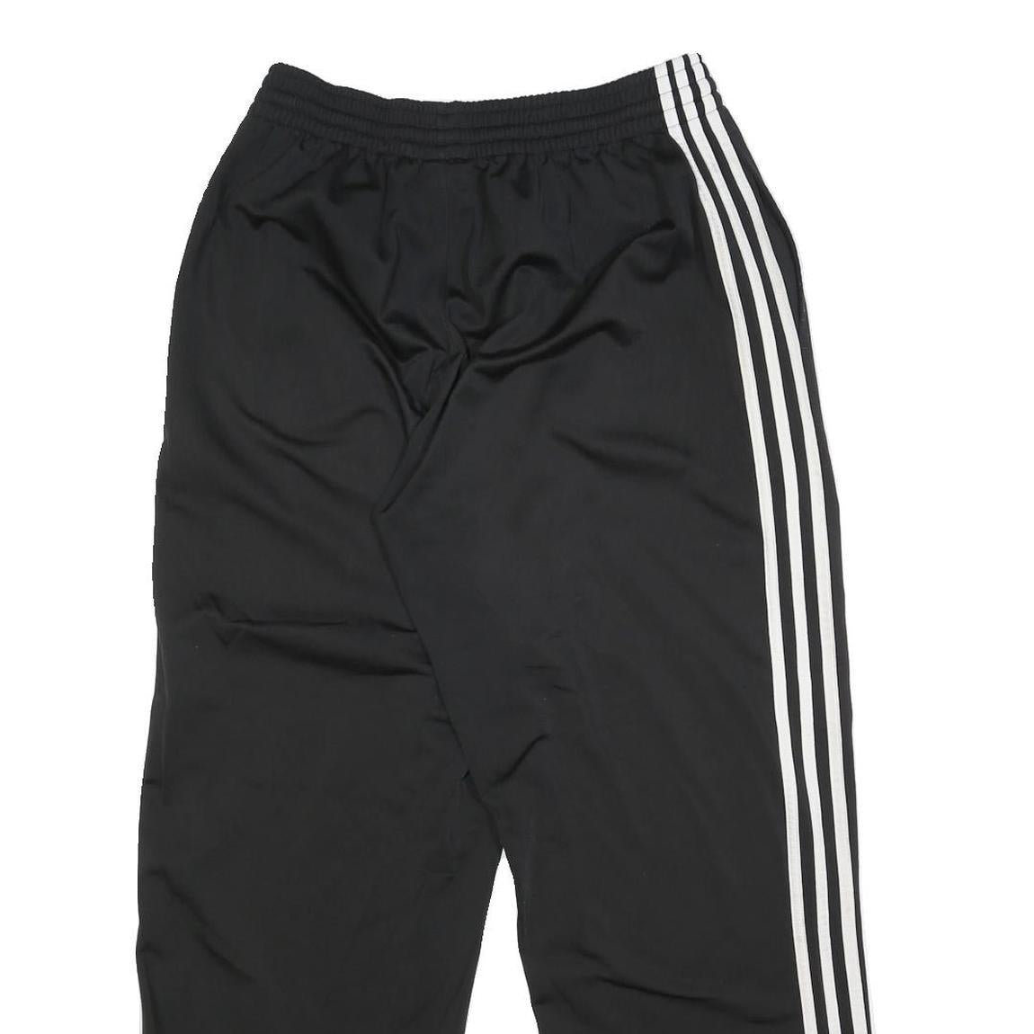 ADIDAS Mens Joggers Black & White Regular Tapered M W27 L27 Three Stripe Logo