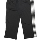 ADIDAS Mens Joggers Black & White Regular Tapered M W27 L27 Three Stripe Logo
