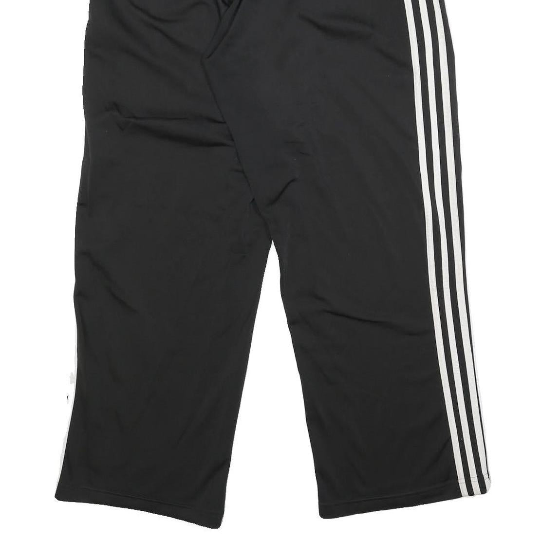 ADIDAS Mens Joggers Black & White Regular Tapered M W27 L27 Three Stripe Logo