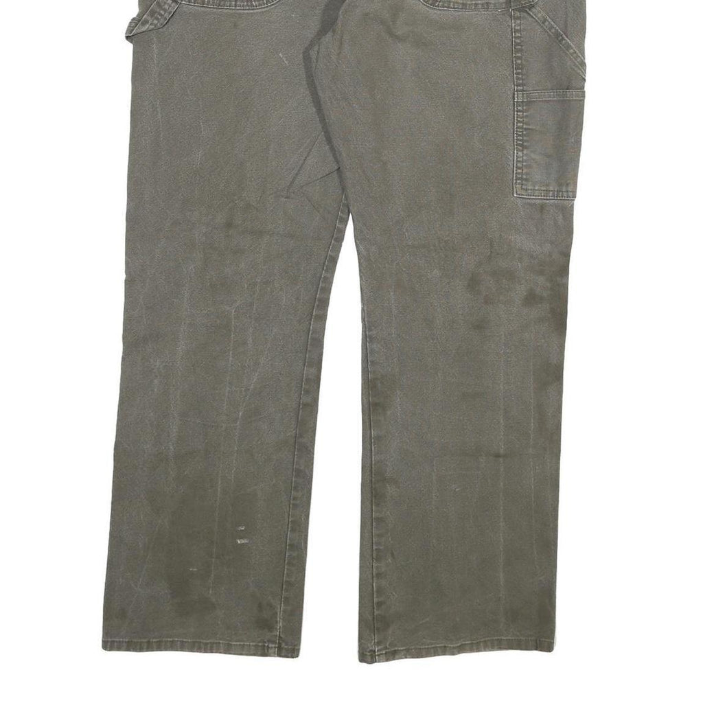 DICKIES Mens Jeans Grey Cotton Blend Regular Straight Denim W36 L30 Workwear