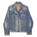 LEVI'S Mens Blue Denim Cotton Button Jacket S Plain Casual Vintage Style