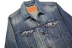 LEVI'S Mens Blue Denim Cotton Button Jacket S Plain Casual Vintage Style