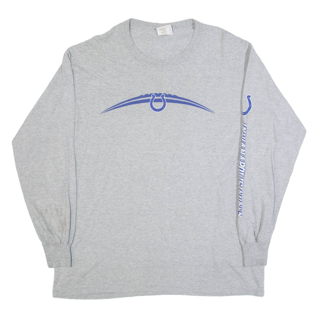 NFL Indianapolis Colts Mens T-Shirt Grey Long Sleeve USA L