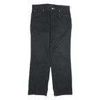 TOMMY HILFIGER Mens Cotton Black Regular Straight Trousers W34 L32 Zip Closure