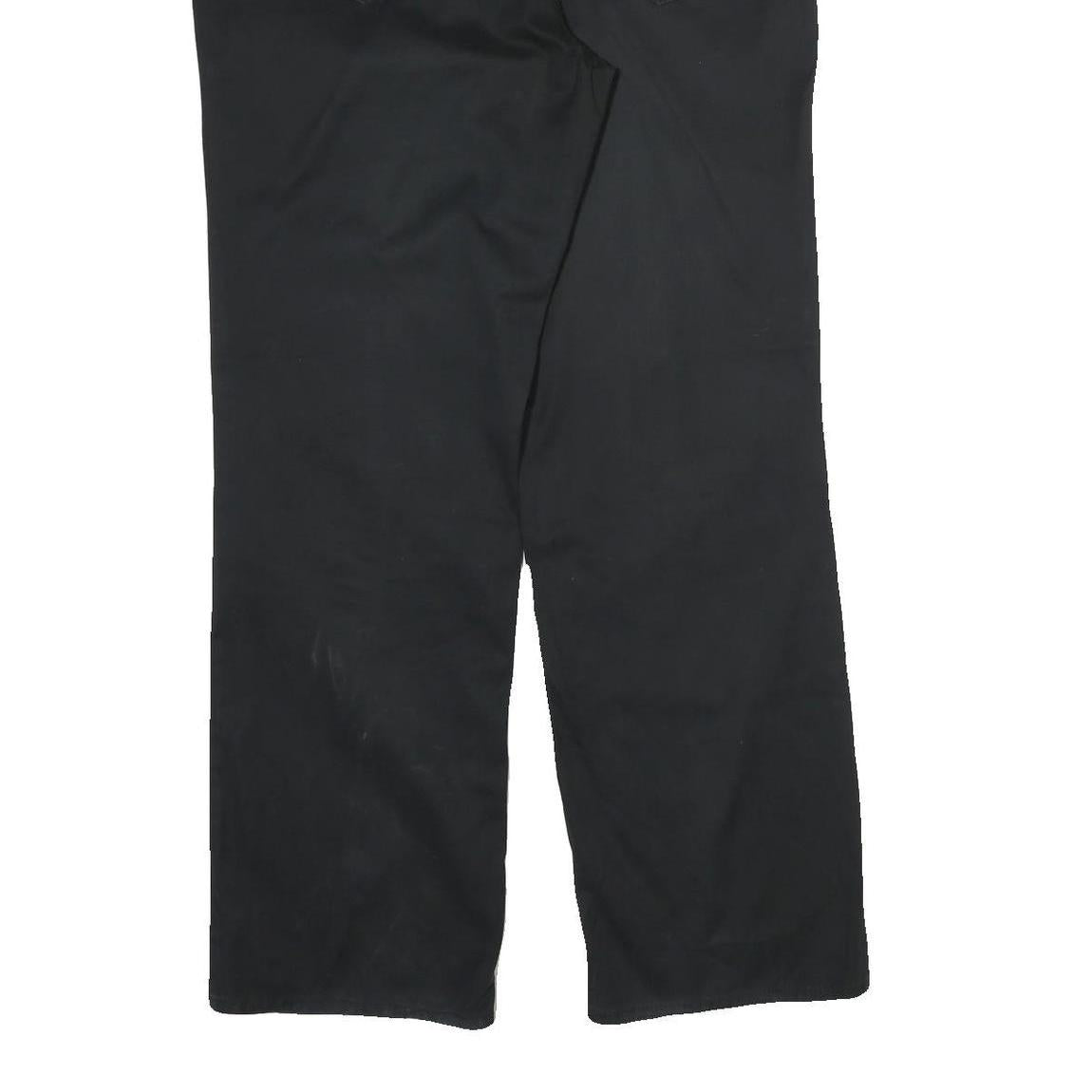 TOMMY HILFIGER Mens Cotton Black Regular Straight Trousers W34 L32 Zip Closure