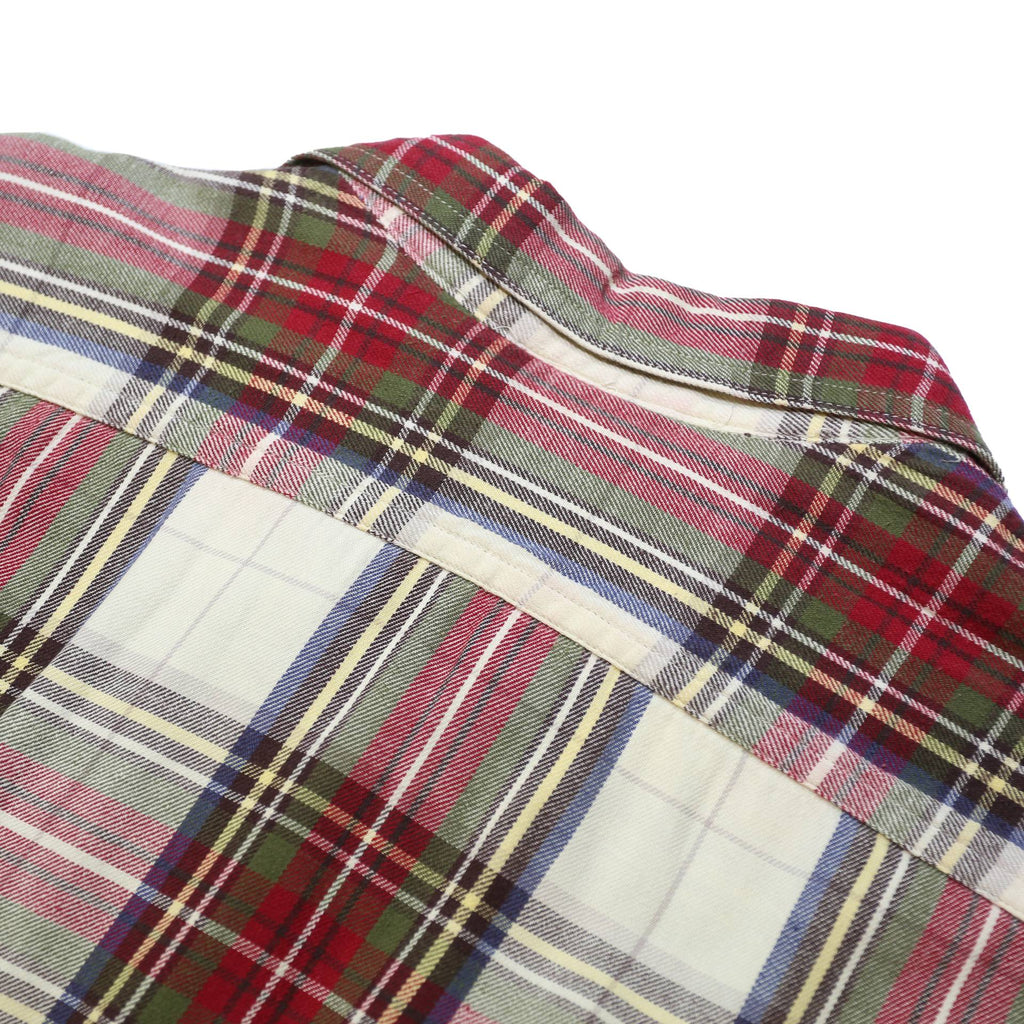 TIMBERLAND Mens White & Red Plaid Cotton Shirt L Button Front Long Sleeve