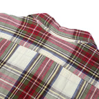TIMBERLAND Mens White & Red Plaid Cotton Shirt L Button Front Long Sleeve