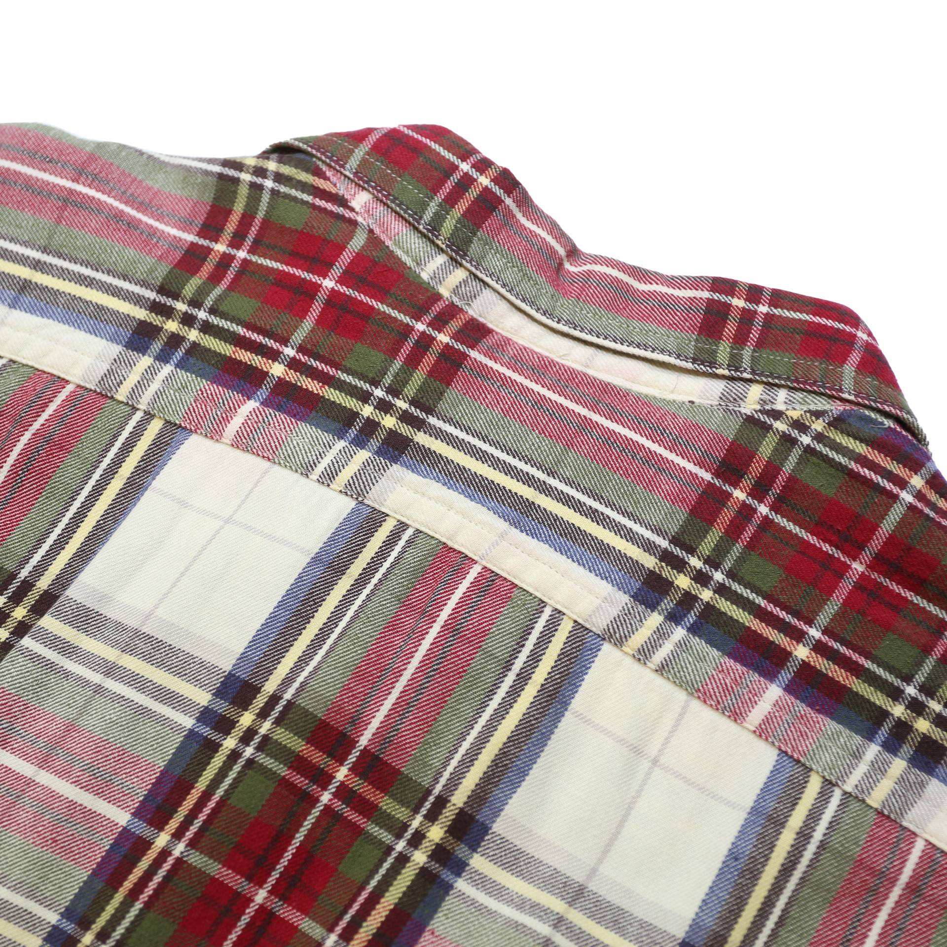 TIMBERLAND Mens White & Red Plaid Cotton Shirt L Button Front Long Sleeve