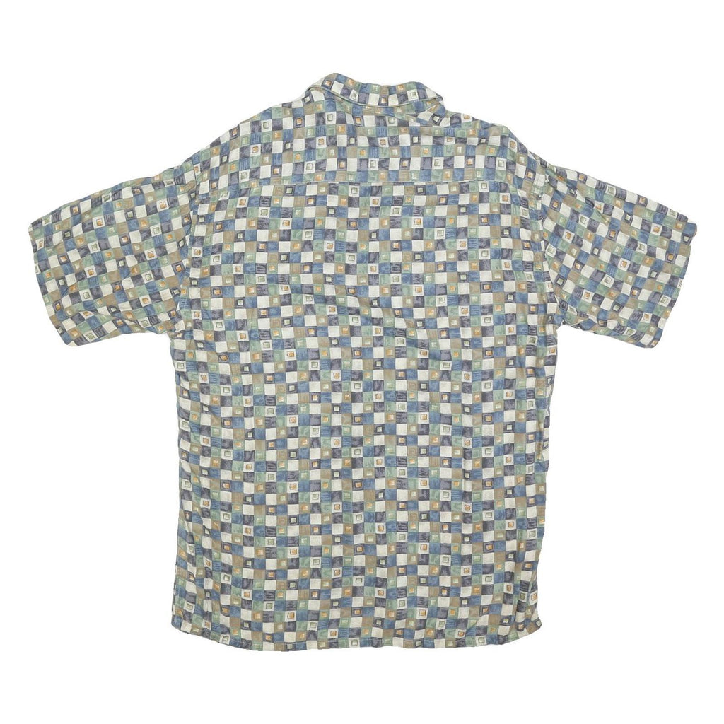 PIERRE CARDIN Mens Blue Green Brown Check Shirt M Cotton Blend Casual