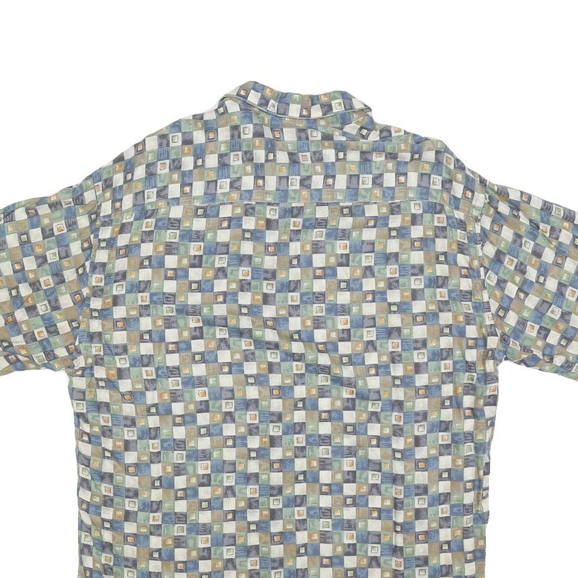 PIERRE CARDIN Mens Blue Green Brown Check Shirt M Cotton Blend Casual