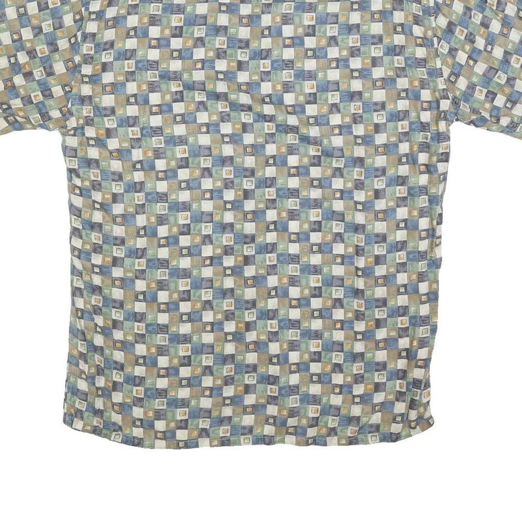 PIERRE CARDIN Mens Blue Green Brown Check Shirt M Cotton Blend Casual