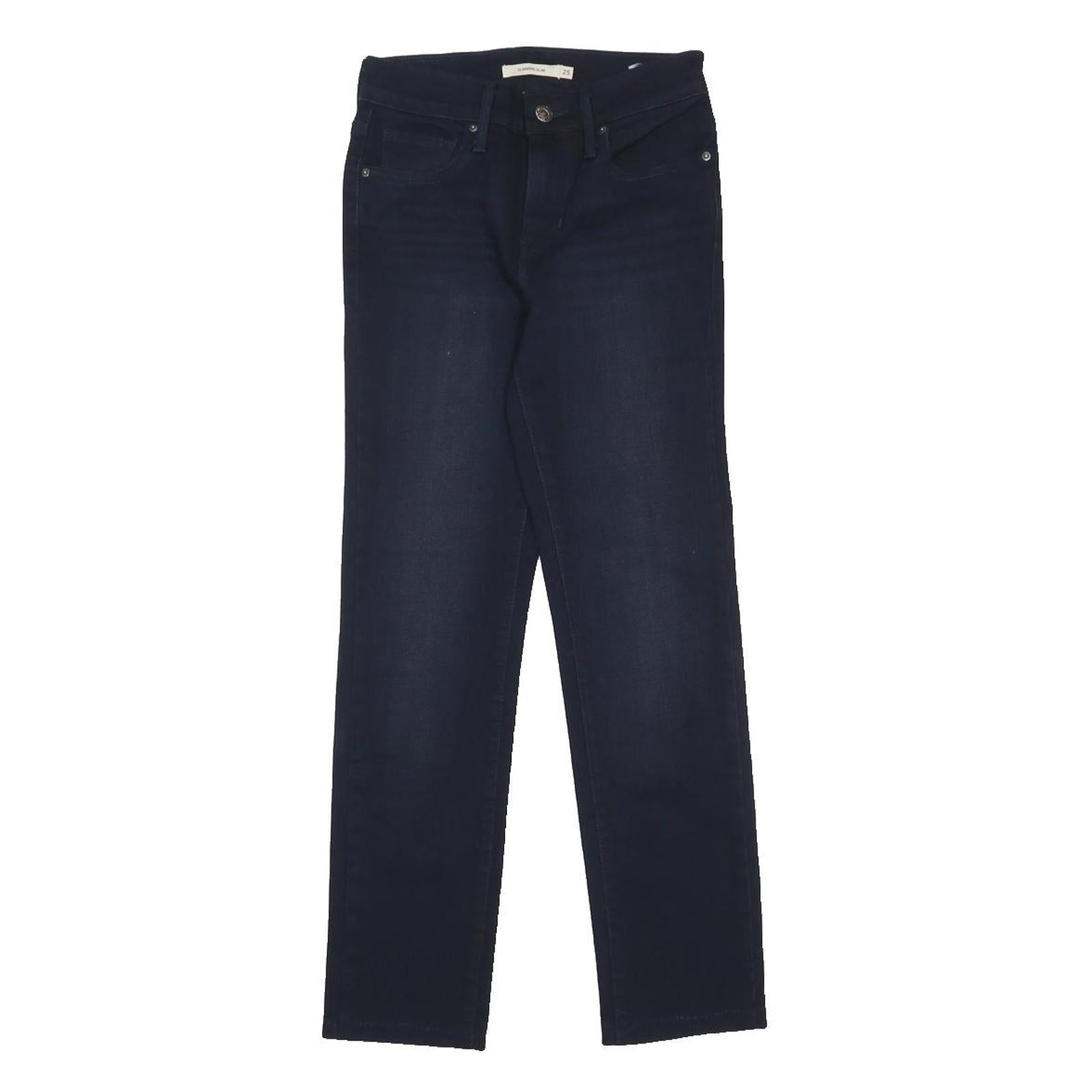 LEVI'S Slimming Womens Jeans Blue Slim Skinny Denim Dark W25 L26 Zip Cotton