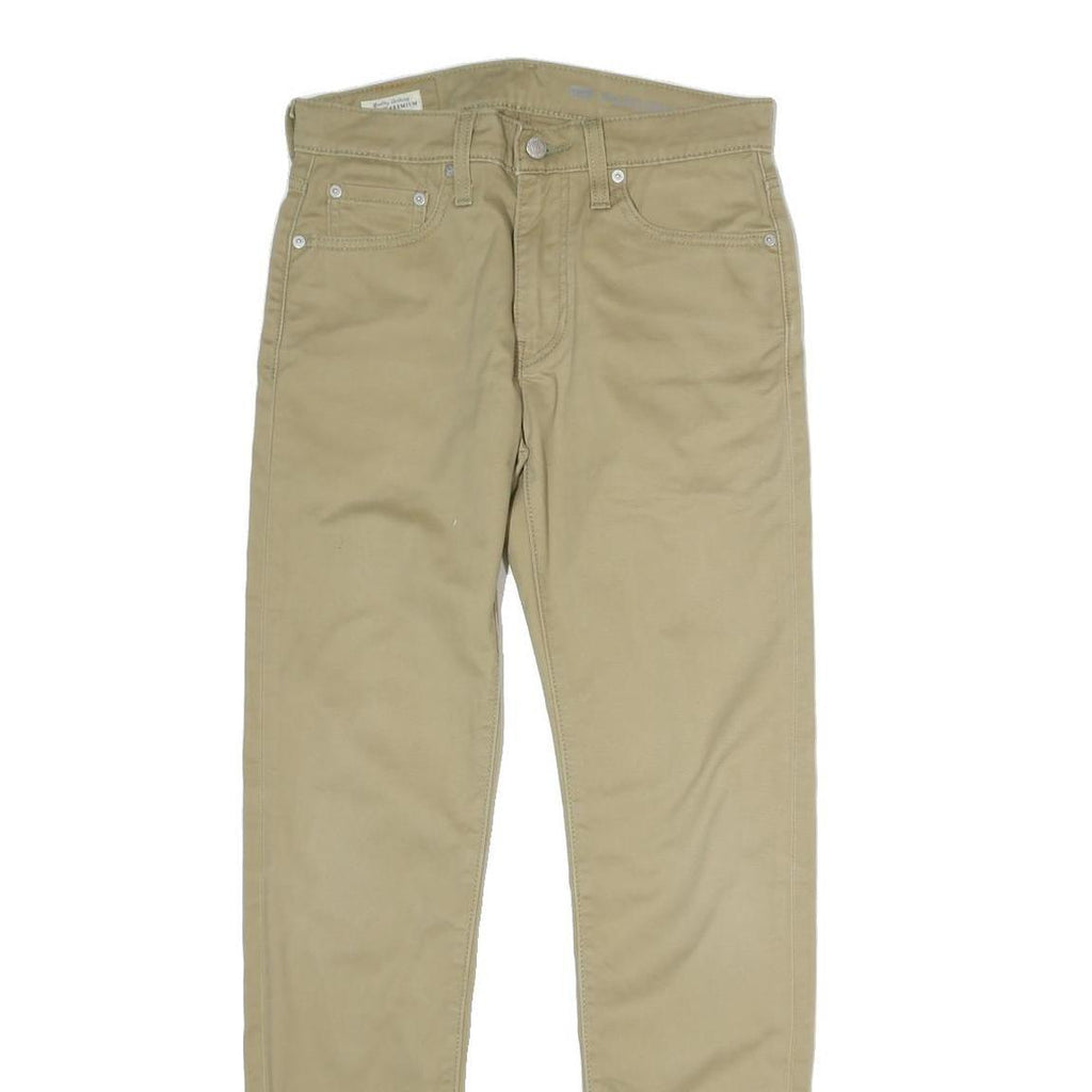 LEVI'S Mens Cotton Beige Slim Skinny Trousers W28 L32 Classic Zip Closure