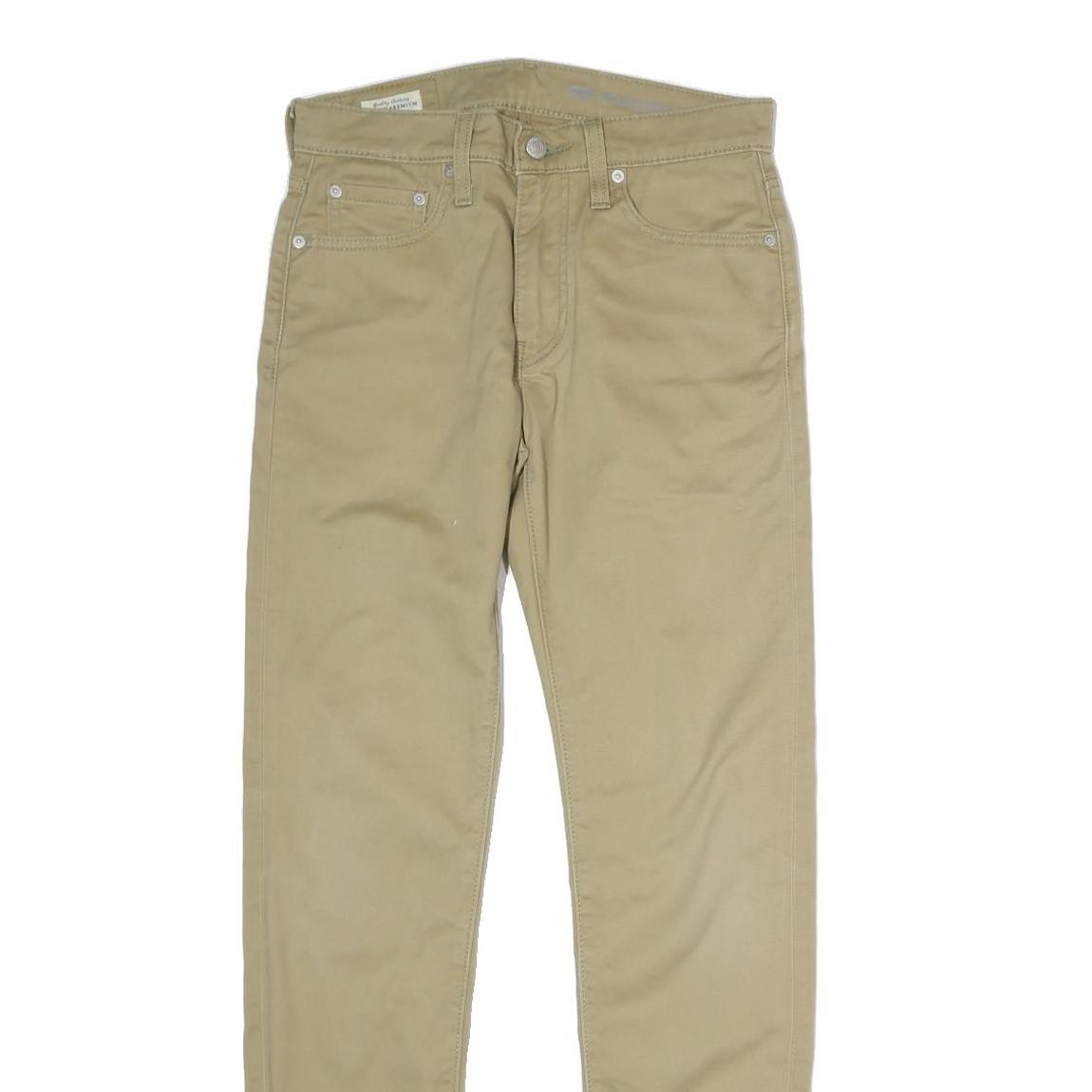 LEVI'S Mens Cotton Beige Slim Skinny Trousers W28 L32 Classic Zip Closure