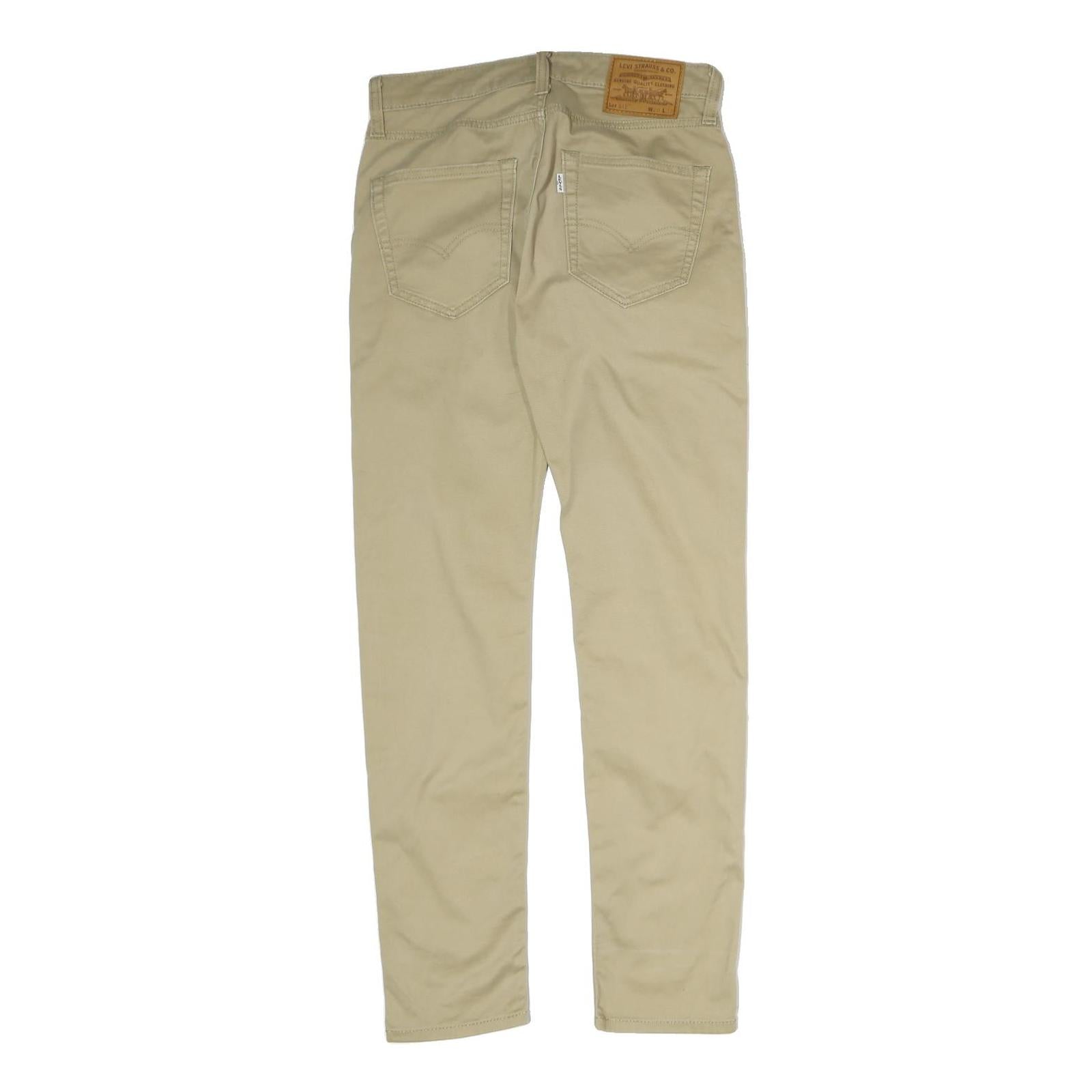 LEVI'S Mens Cotton Beige Slim Skinny Trousers W28 L32 Classic Zip Closure