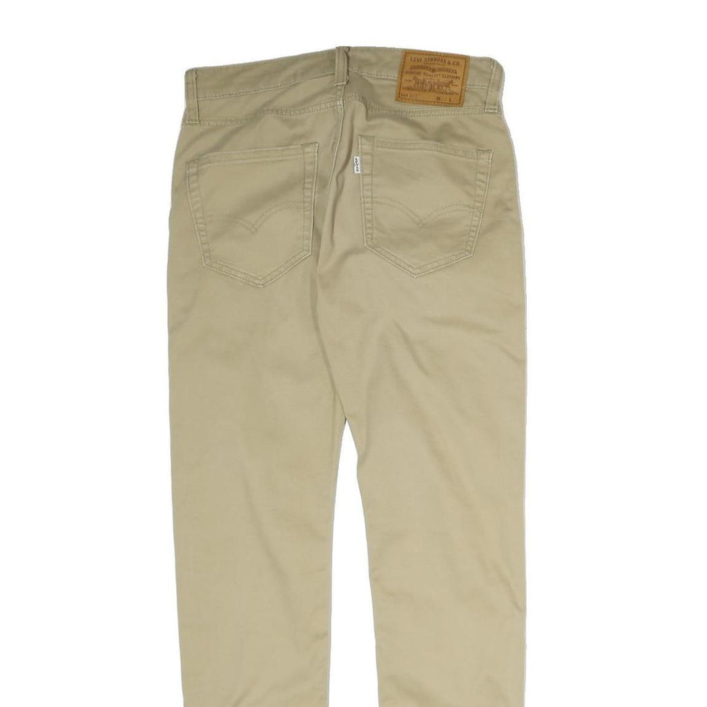 LEVI'S Mens Cotton Beige Slim Skinny Trousers W28 L32 Classic Zip Closure