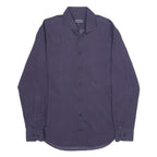 TOMMY HILFIGER Mens Blue Pattern Shirt M Cotton Blend Long Sleeve Button Down