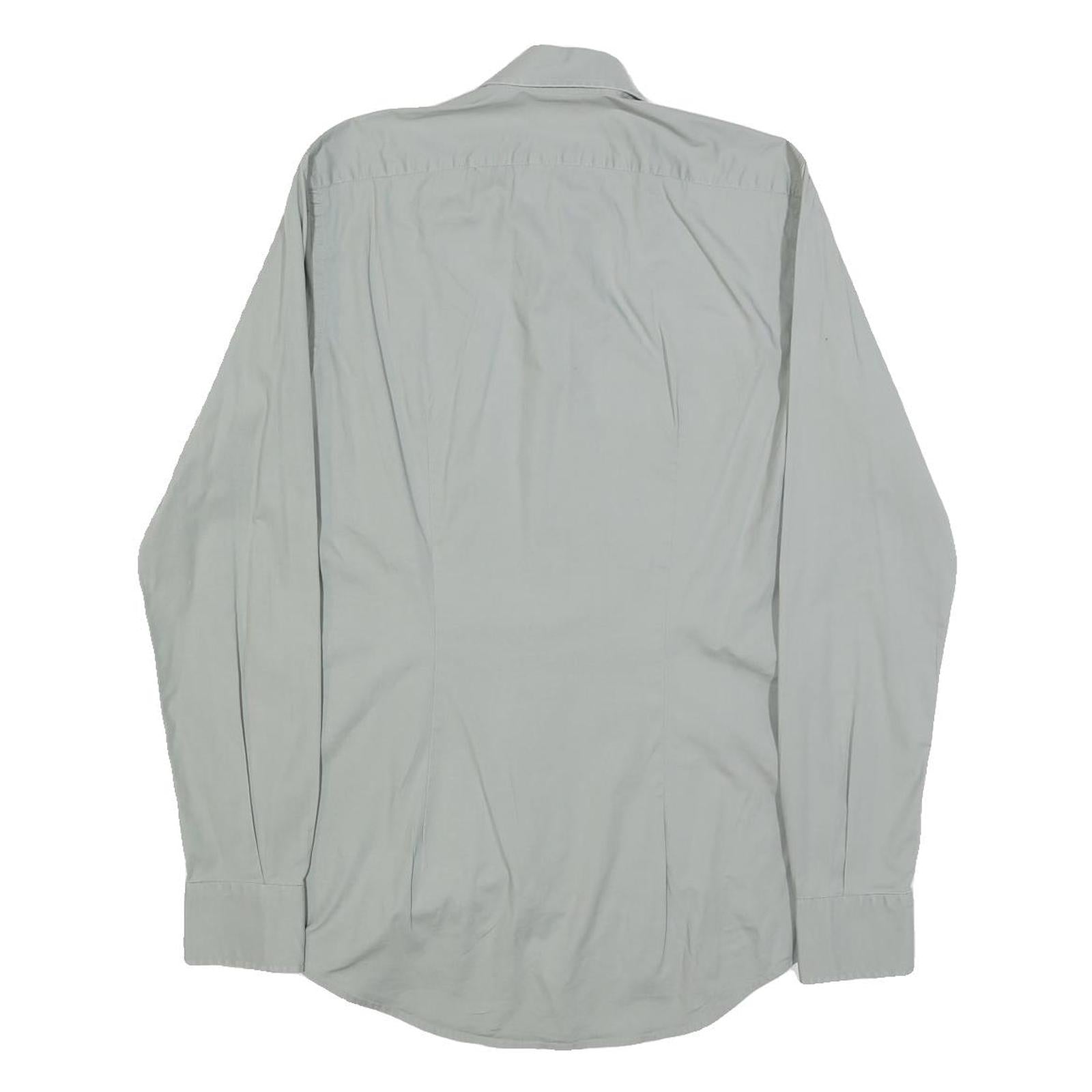 CALVIN KLEIN Mens Grey Shirt XS Classic Cotton Blend Long Sleeve Casual