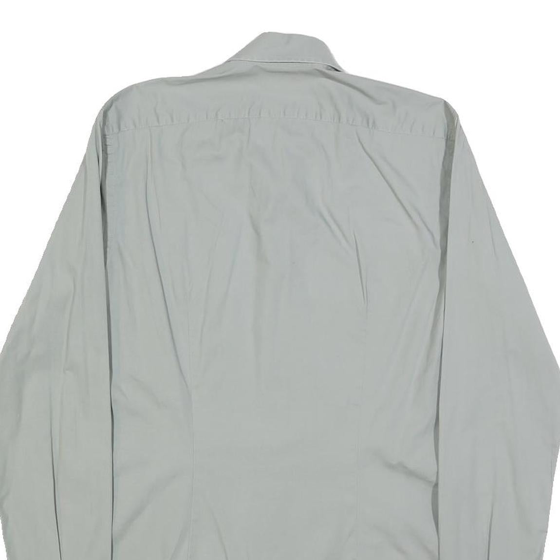 CALVIN KLEIN Mens Grey Shirt XS Classic Cotton Blend Long Sleeve Casual