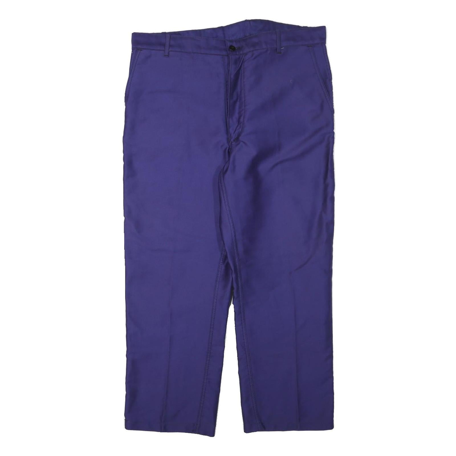 STOCKNES Mens Cotton Blend Blue Regular Fit Trousers W38 L27 Workwear Button