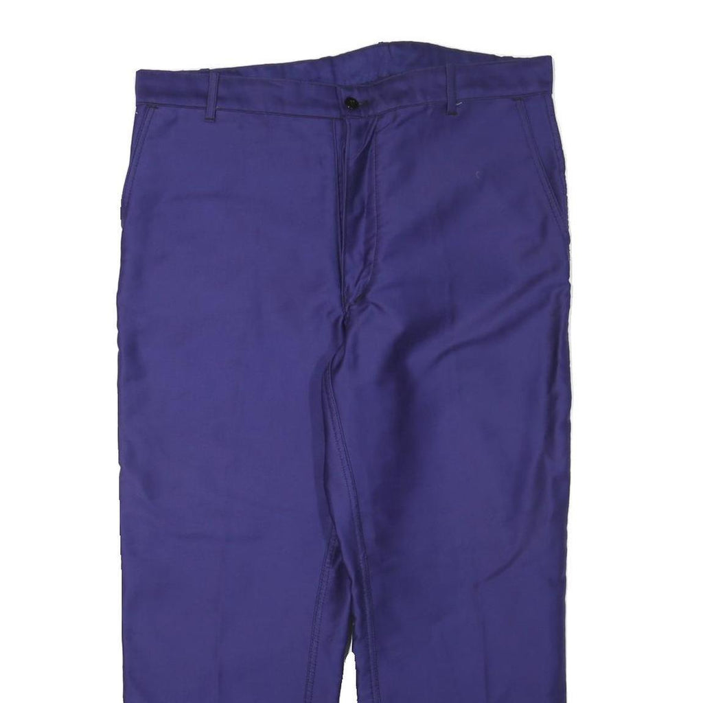 STOCKNES Mens Cotton Blend Blue Regular Fit Trousers W38 L27 Workwear Button