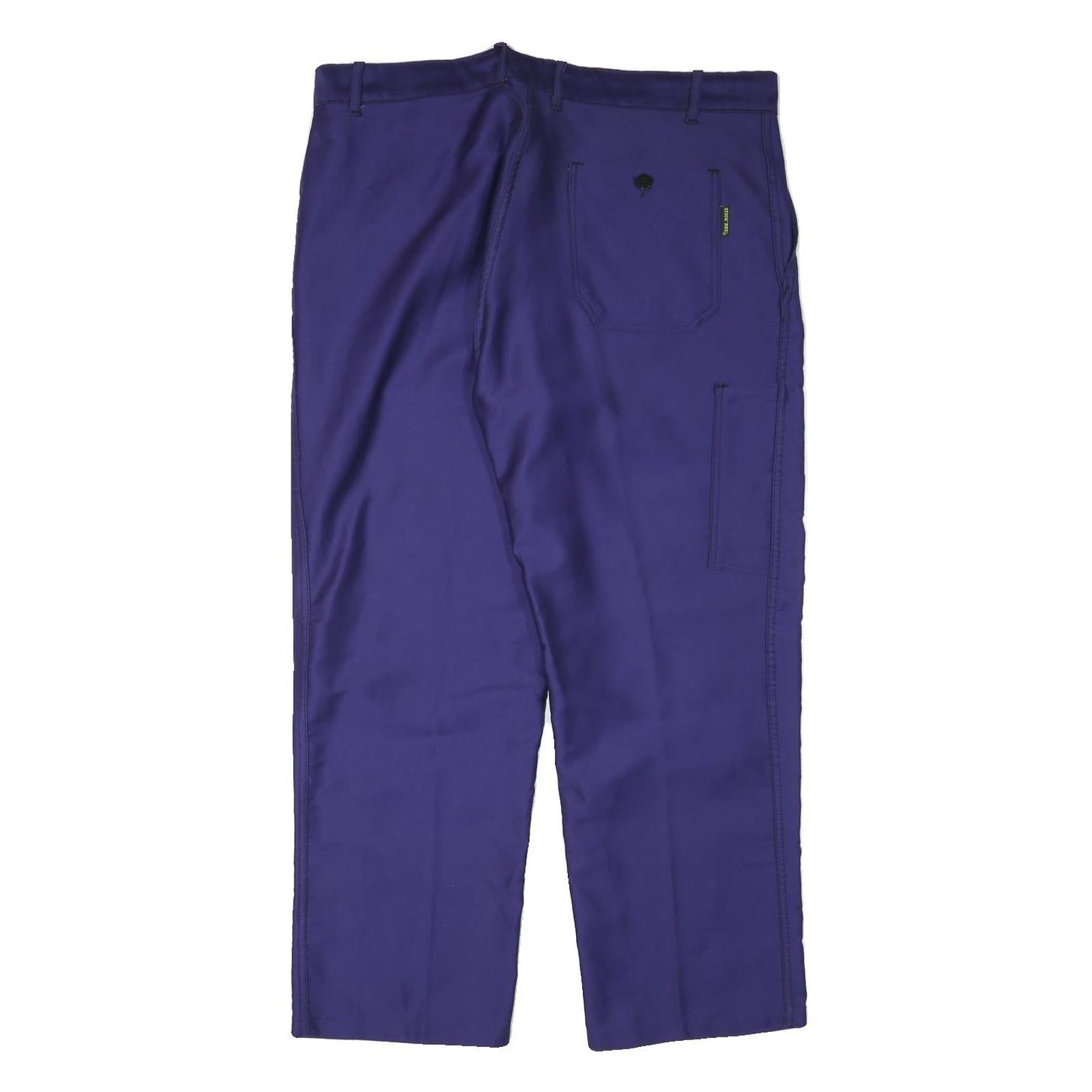 STOCKNES Mens Cotton Blend Blue Regular Fit Trousers W38 L27 Workwear Button