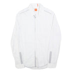HUGO BOSS Mens White & Grey Stripe Shirt S Cotton Blend Formal Smart