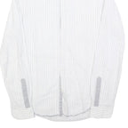 HUGO BOSS Mens White & Grey Stripe Shirt S Cotton Blend Formal Smart