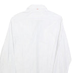 HUGO BOSS Mens White & Grey Stripe Shirt S Cotton Blend Formal Smart