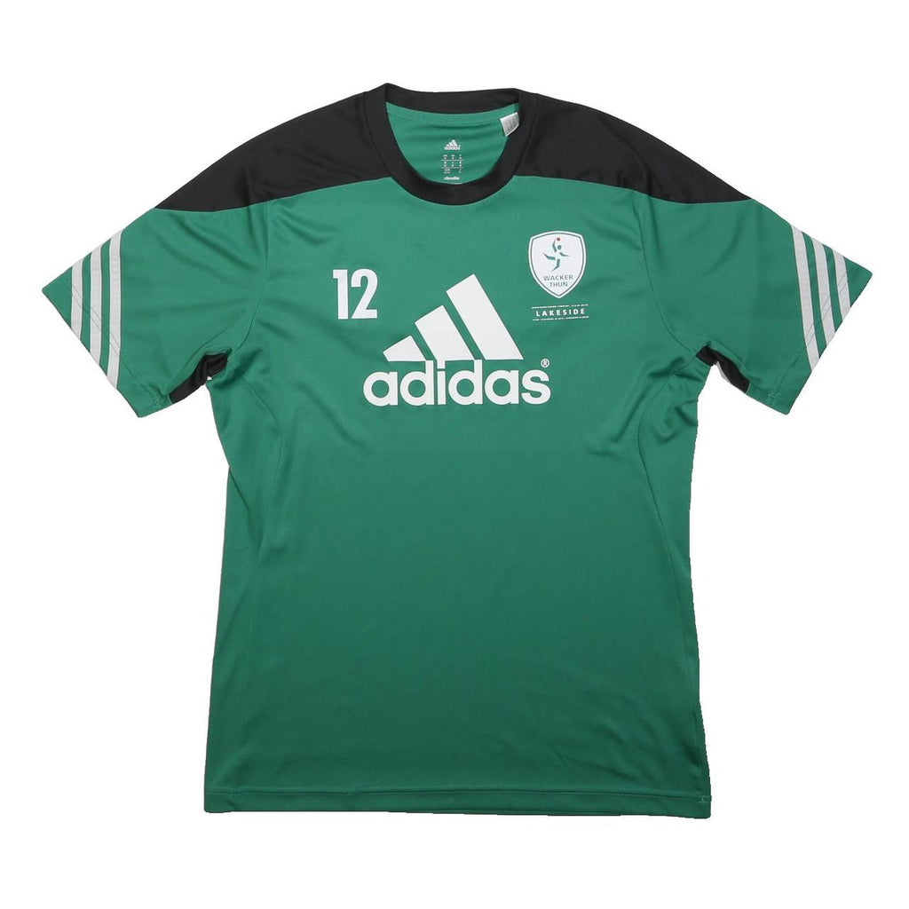 ADIDAS Mens Green & Black Sport T-Shirt M Short Sleeve Crew Neck Athletic Wear