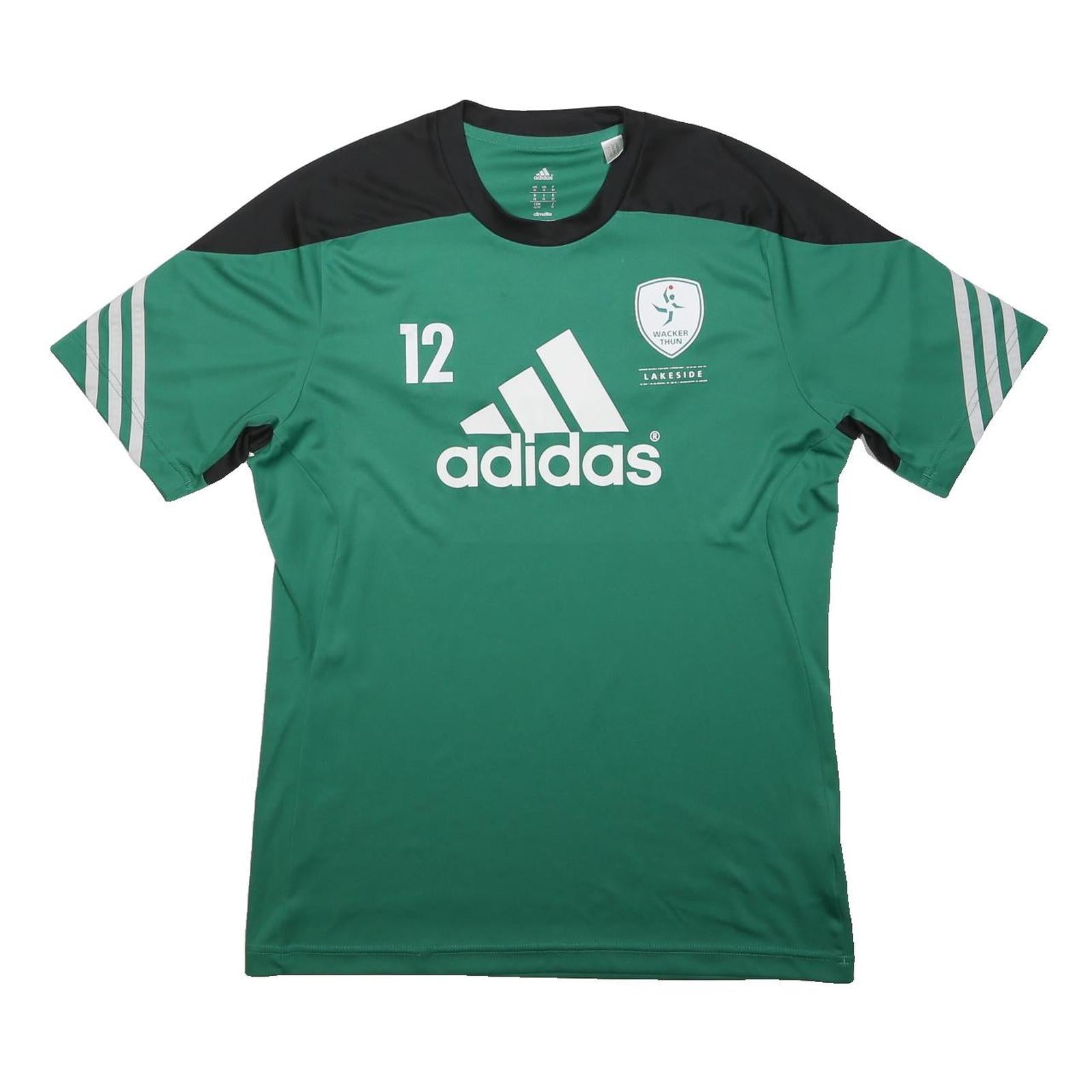 ADIDAS Mens Green & Black Sport T-Shirt M Short Sleeve Crew Neck Athletic Wear