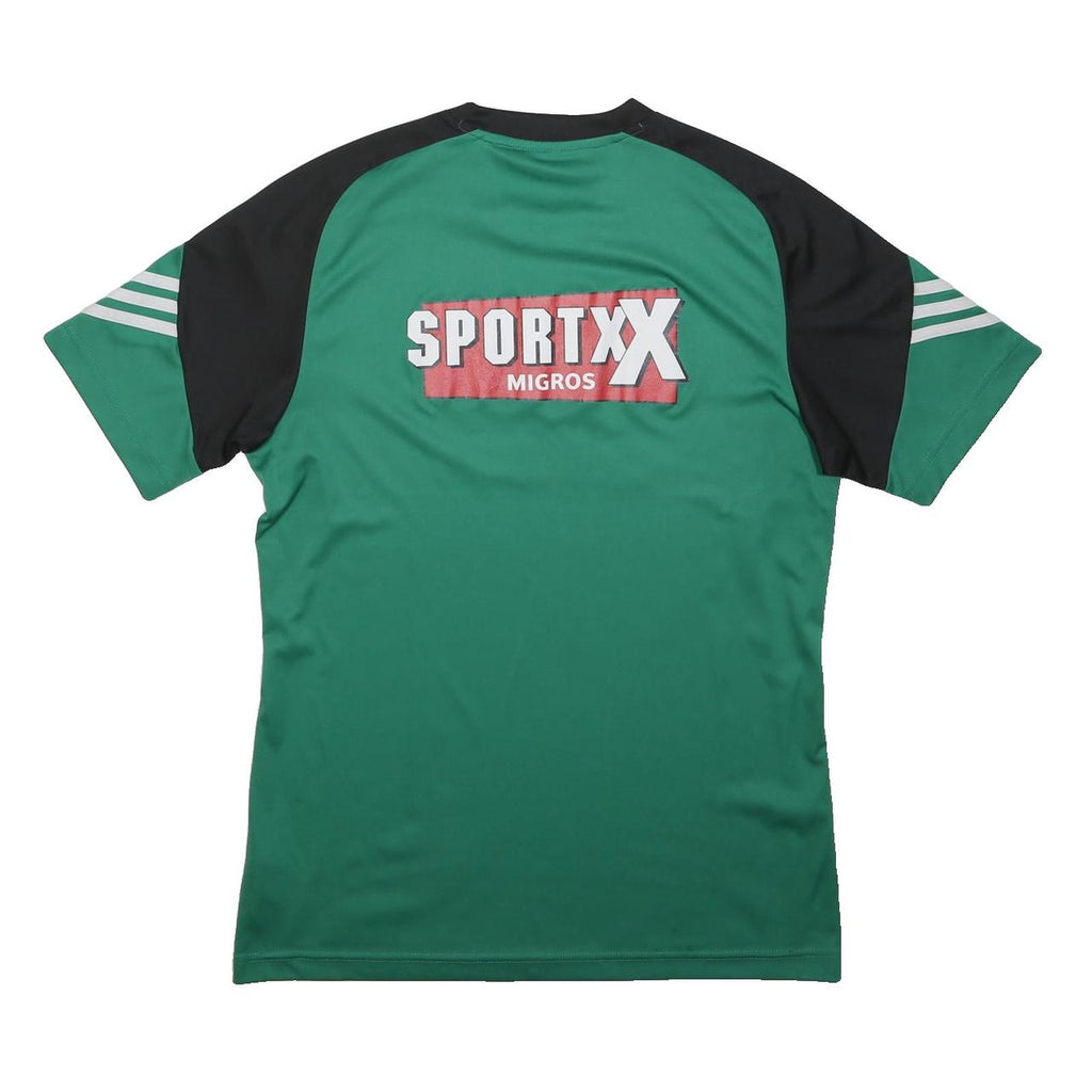 ADIDAS Mens Green & Black Sport T-Shirt M Short Sleeve Crew Neck Athletic Wear