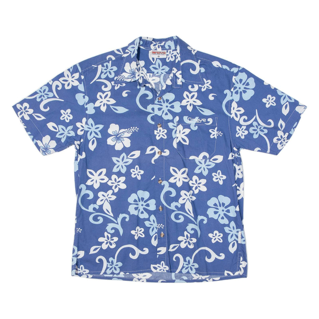 ONEYE Mens Shirt Blue Floral M