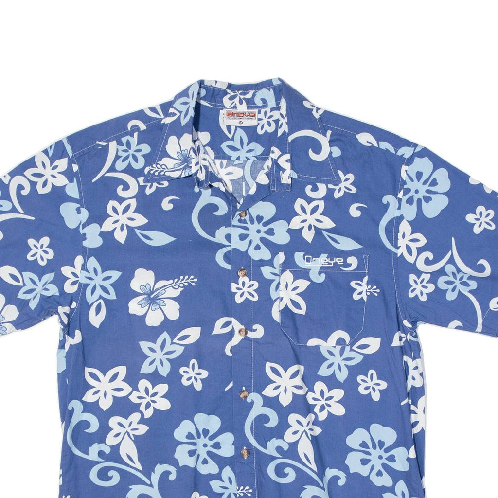 ONEYE Mens Shirt Blue Floral M