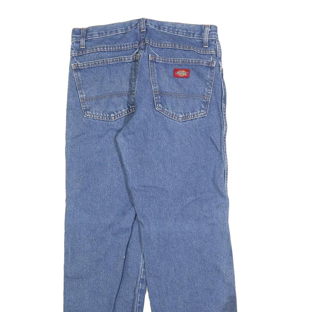 DICKIES Mens Blue Regular Straight Denim Medium W30 L30 Workwear Zip Jeans
