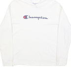 CHAMPION Mens White Pullover Hoodie M Cotton Blend Casual Sweatshirt