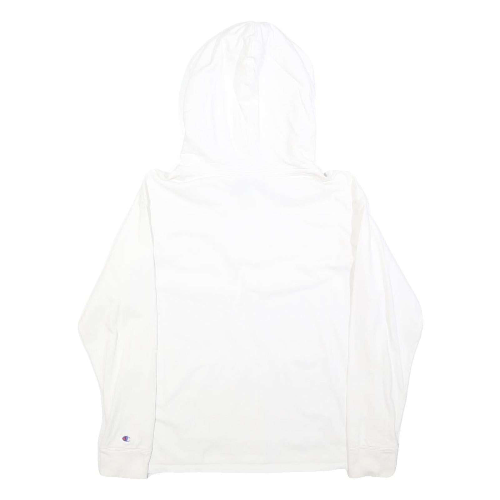 CHAMPION Mens White Pullover Hoodie M Cotton Blend Casual Sweatshirt