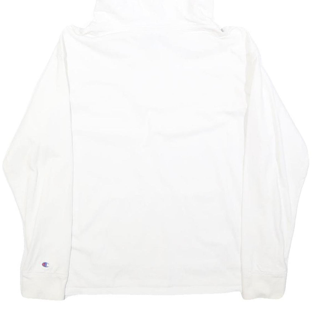 CHAMPION Mens White Pullover Hoodie M Cotton Blend Casual Sweatshirt