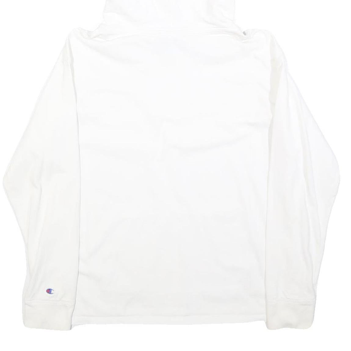 CHAMPION Mens White Pullover Hoodie M Cotton Blend Casual Sweatshirt