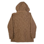 GUESS Womens Quilted Coat Brown Hooded XL