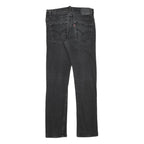 LEVI'S Mens Slim Black Denim Raw Zip W27 L27 Slim Fit Jeans
