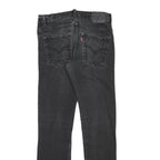LEVI'S Mens Slim Black Denim Raw Zip W27 L27 Slim Fit Jeans