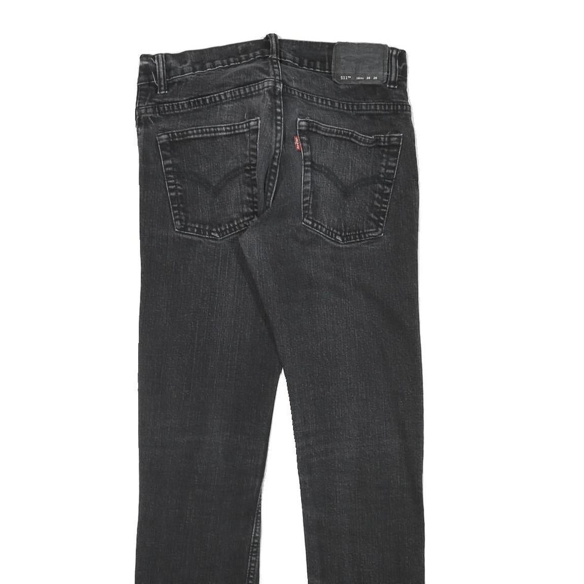 LEVI'S Mens Slim Black Denim Raw Zip W27 L27 Slim Fit Jeans