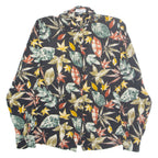 RAFAELA BENA Womens Shirt Black Floral Long Sleeve S
