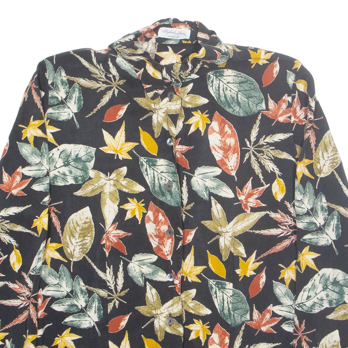 RAFAELA BENA Womens Shirt Black Floral Long Sleeve S