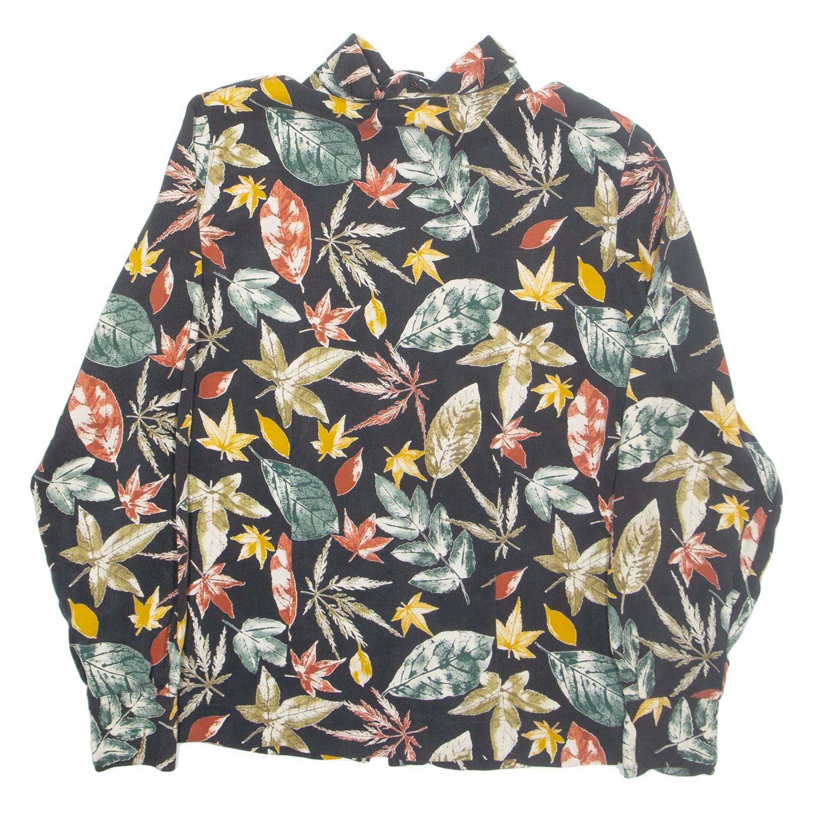 RAFAELA BENA Womens Shirt Black Floral Long Sleeve S